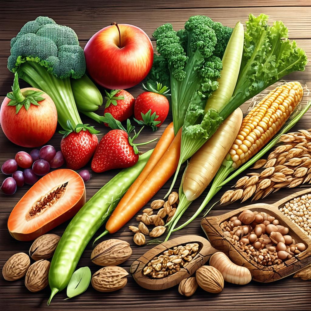 Illustration de différents aliments à index glycémique bas