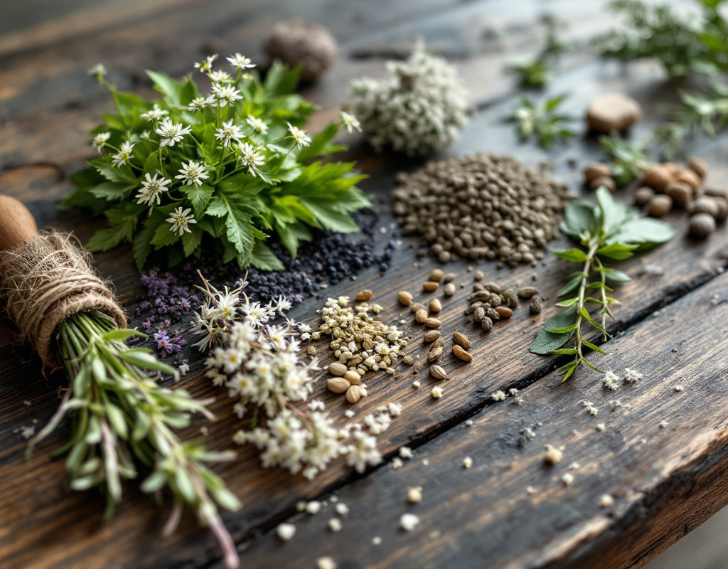 Assortiment de plantes médicinales pour le sommeil