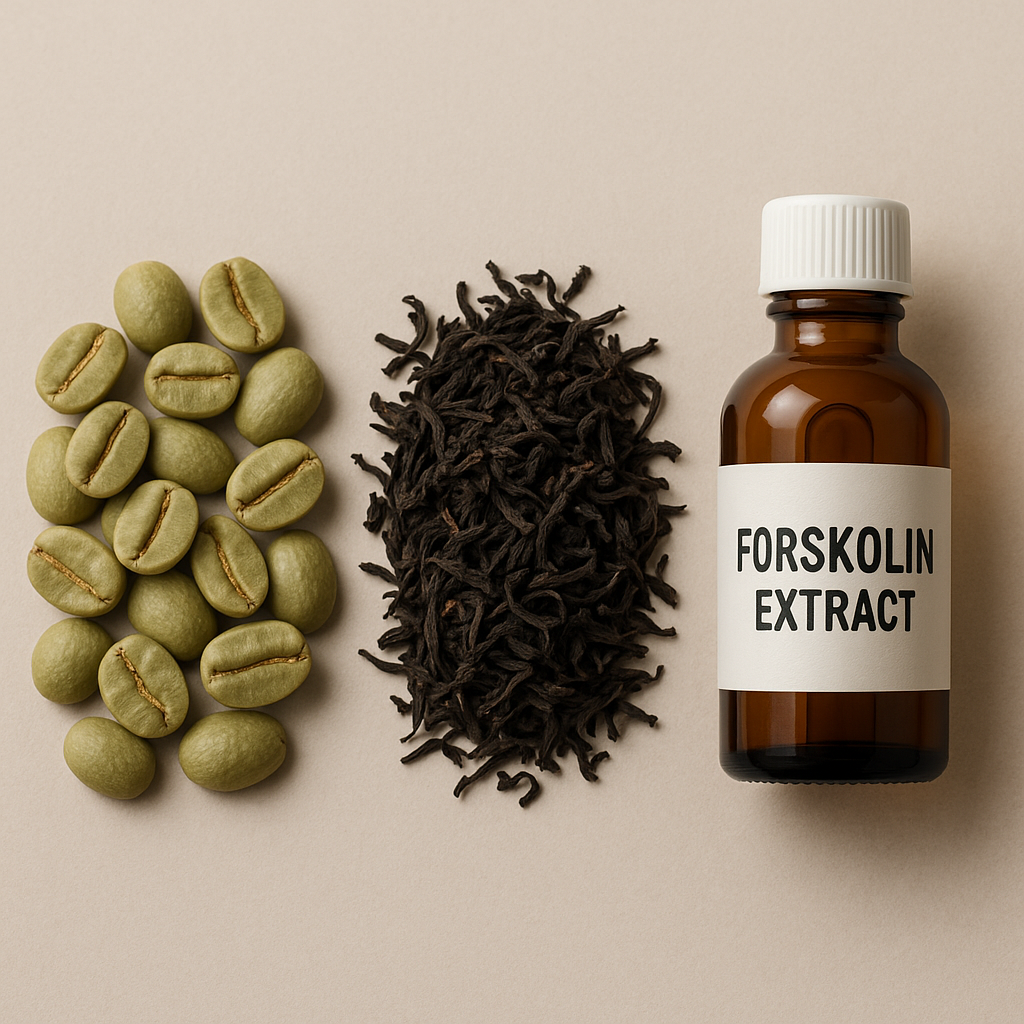 Gélules de brûleurs de graisse naturels : café vert, thé noir et forskoline