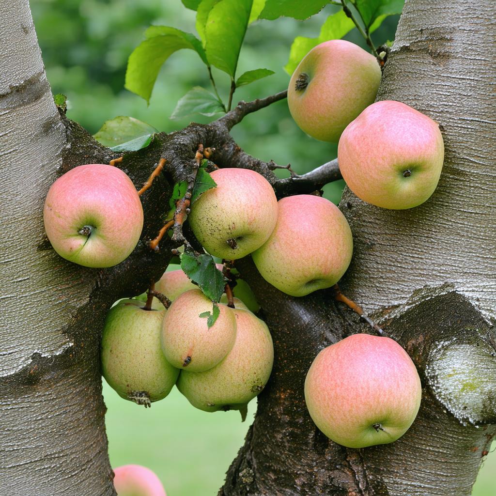 Racines d'arbre fruitier attaquées par l'armillaire montrant la pourriture blanche et les réseaux de mycélium noir caractéristiques