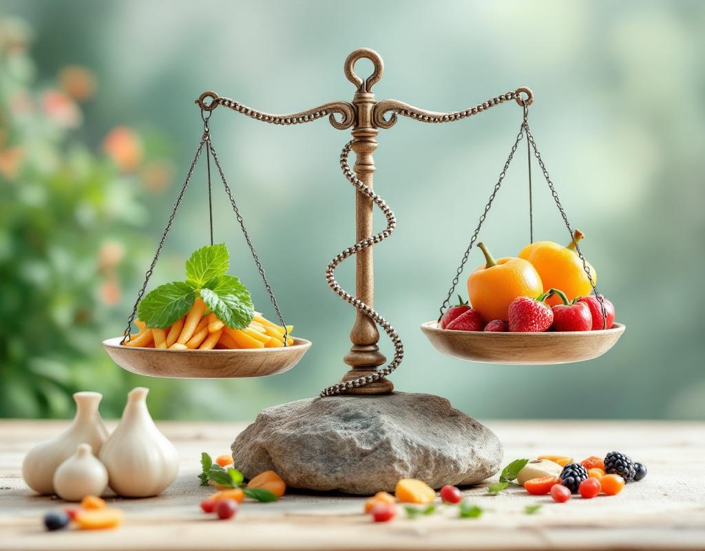 Balance symbolisant les enjeux éthiques de la nutrition personnalisée entre bénéfices santé et protection des données