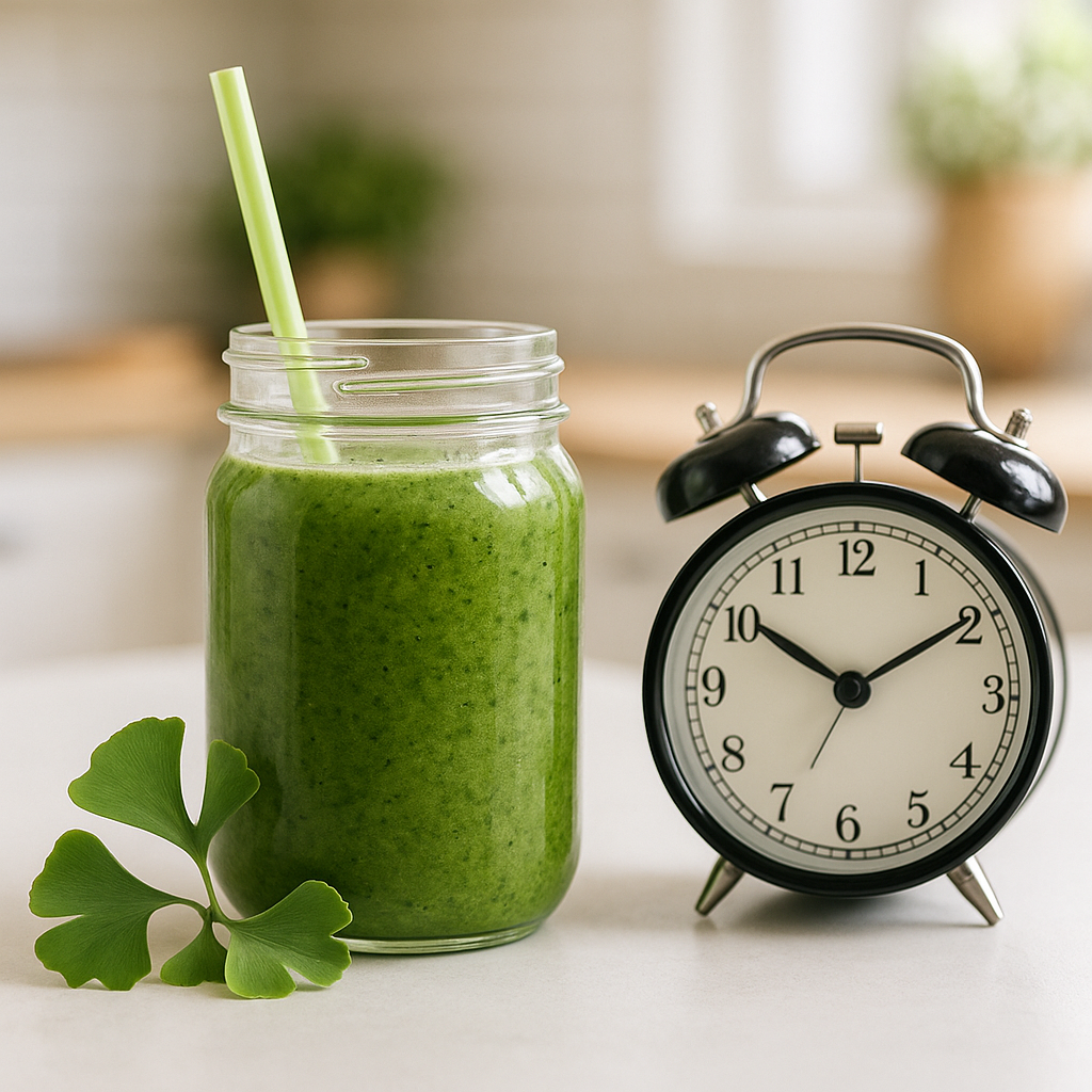 Energiegebender grüner Smoothie mit Ginkgo biloba