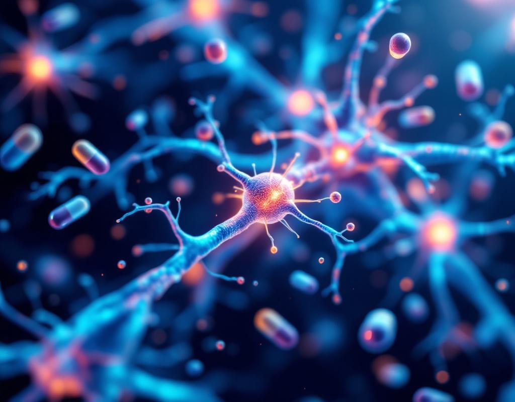 Schéma illustrant le mode d'action des nootropiques sur les synapses neuronales