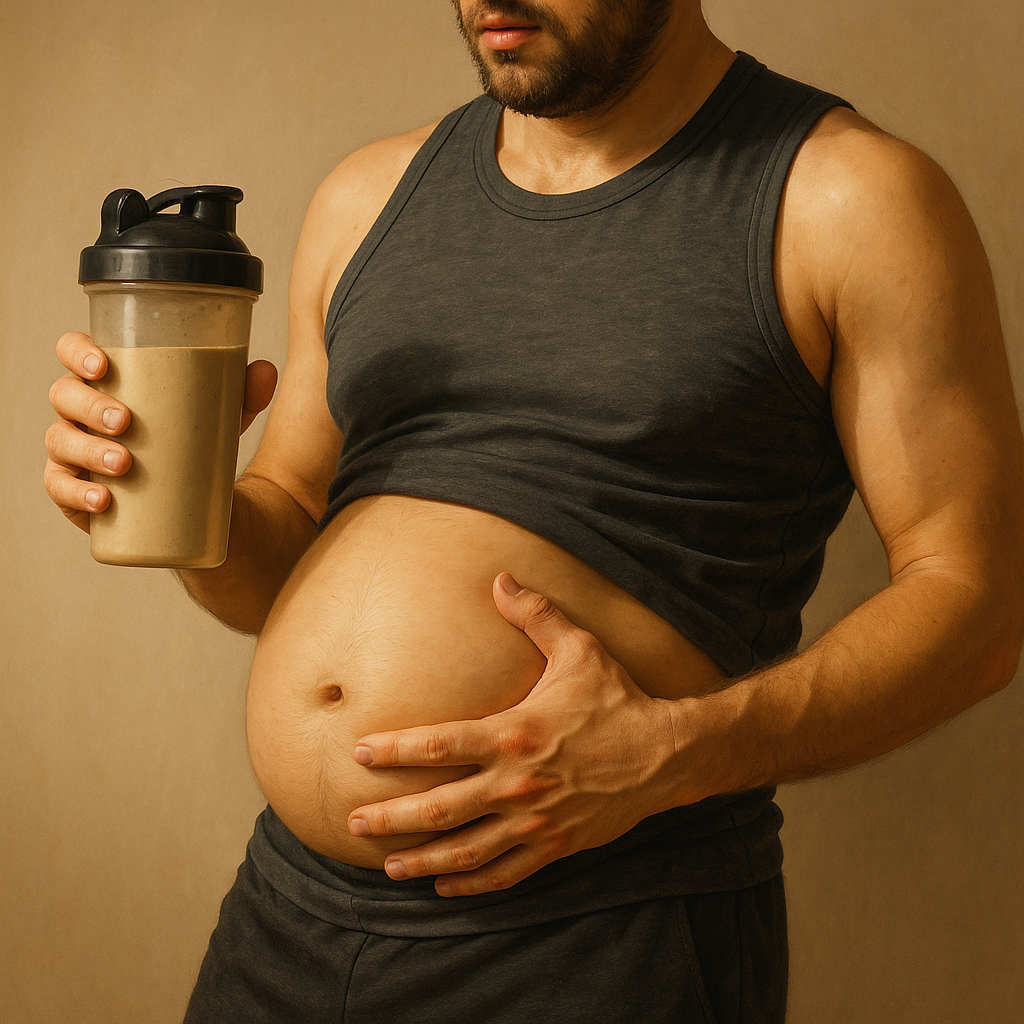 Illustration de ballonnements liés à la whey protein