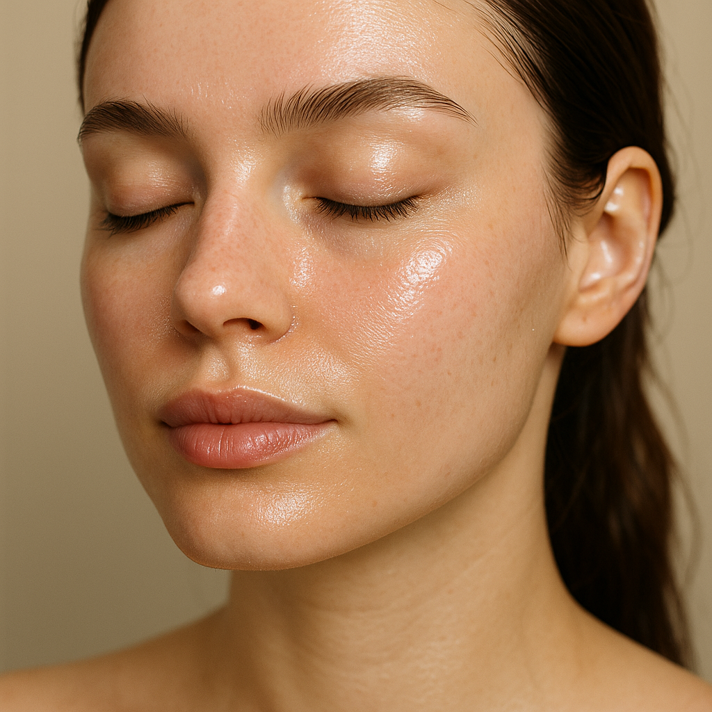 Résultat d'une peau affinée et lissée après application d'huile riche en vitamine E