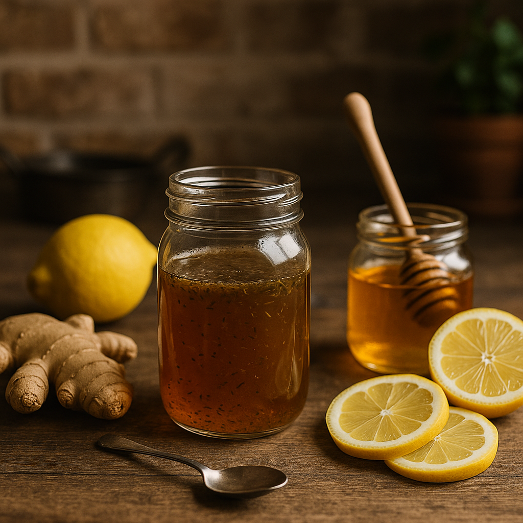 Préparation de sirop pour la toux maison avec ingrédients naturels