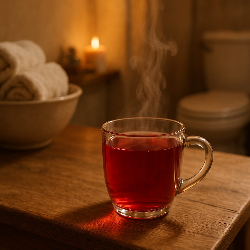 Hot infusion in a cup to relieve a urinary infection