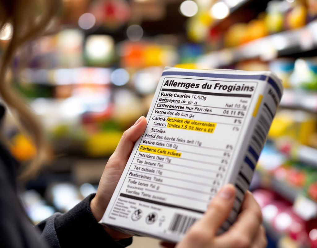 Lecture d’une étiquette alimentaire pour identifier les allergènes
